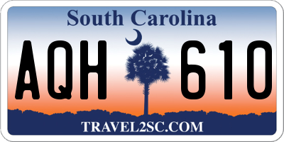 SC license plate AQH610