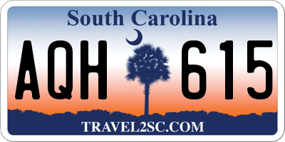 SC license plate AQH615