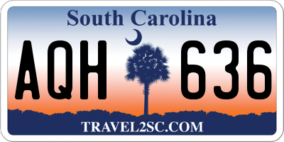 SC license plate AQH636