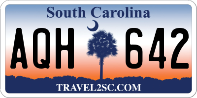 SC license plate AQH642