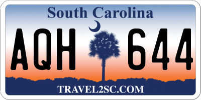 SC license plate AQH644