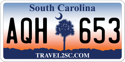 SC license plate AQH653
