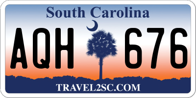 SC license plate AQH676