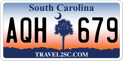 SC license plate AQH679