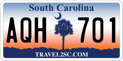 SC license plate AQH701