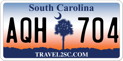 SC license plate AQH704