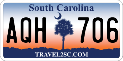 SC license plate AQH706