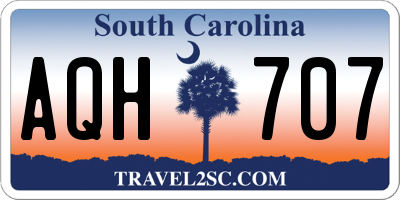 SC license plate AQH707