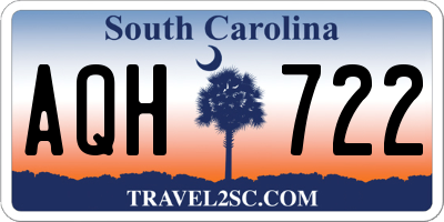 SC license plate AQH722