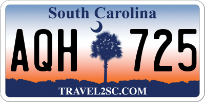 SC license plate AQH725