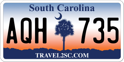 SC license plate AQH735