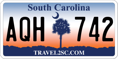 SC license plate AQH742