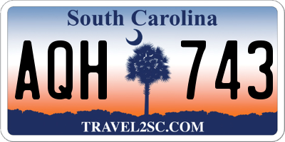 SC license plate AQH743