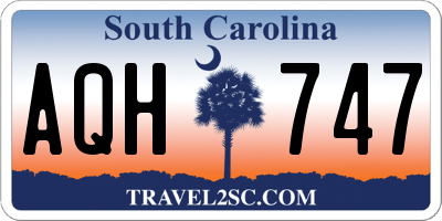 SC license plate AQH747