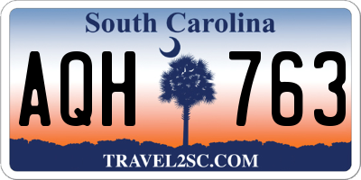 SC license plate AQH763