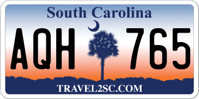 SC license plate AQH765