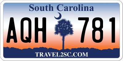 SC license plate AQH781