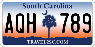 SC license plate AQH789