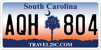 SC license plate AQH804