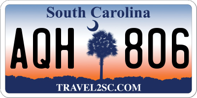 SC license plate AQH806