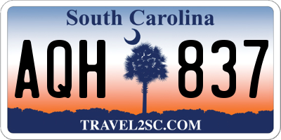 SC license plate AQH837