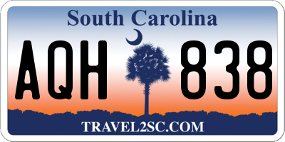 SC license plate AQH838