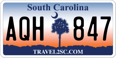 SC license plate AQH847