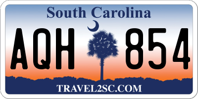 SC license plate AQH854