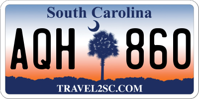 SC license plate AQH860
