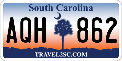 SC license plate AQH862