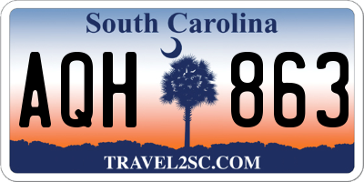 SC license plate AQH863