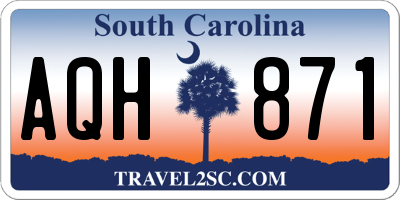 SC license plate AQH871