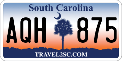 SC license plate AQH875