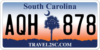 SC license plate AQH878