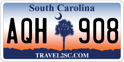SC license plate AQH908