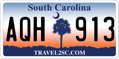 SC license plate AQH913
