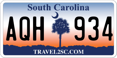 SC license plate AQH934