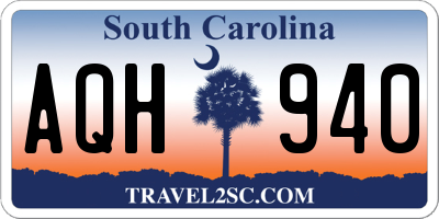 SC license plate AQH940