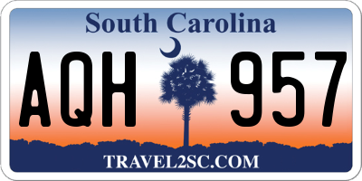 SC license plate AQH957