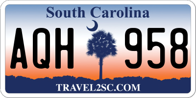 SC license plate AQH958