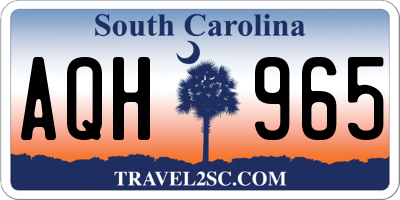 SC license plate AQH965