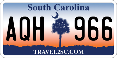 SC license plate AQH966