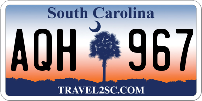 SC license plate AQH967