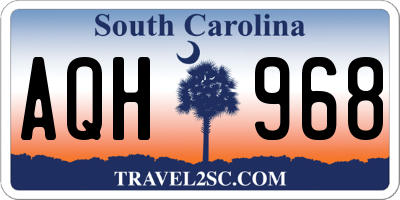SC license plate AQH968