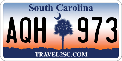 SC license plate AQH973