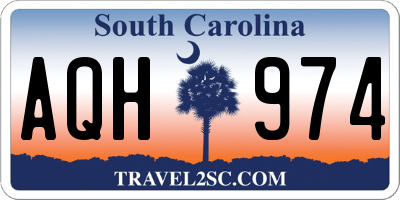 SC license plate AQH974
