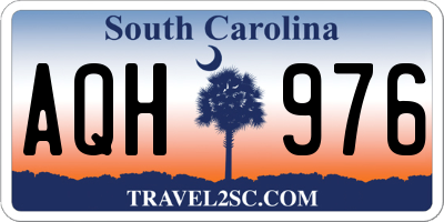 SC license plate AQH976