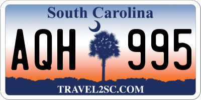 SC license plate AQH995