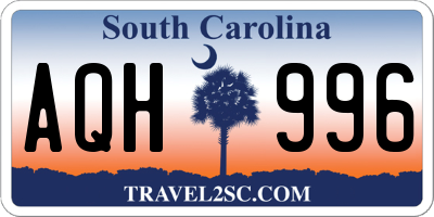 SC license plate AQH996