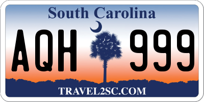 SC license plate AQH999